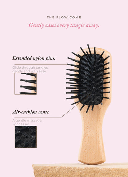 The Flow — Mini Wooden Daily Hair Brush