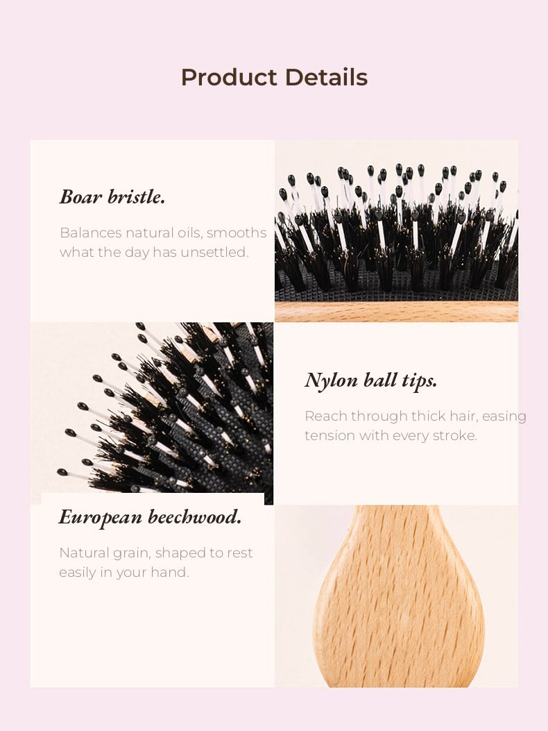 The Grounding — Mini Wooden Boar Bristle Brush